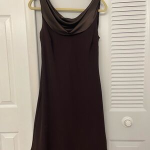 Elegant Cocoa brown Sleeveless Dress